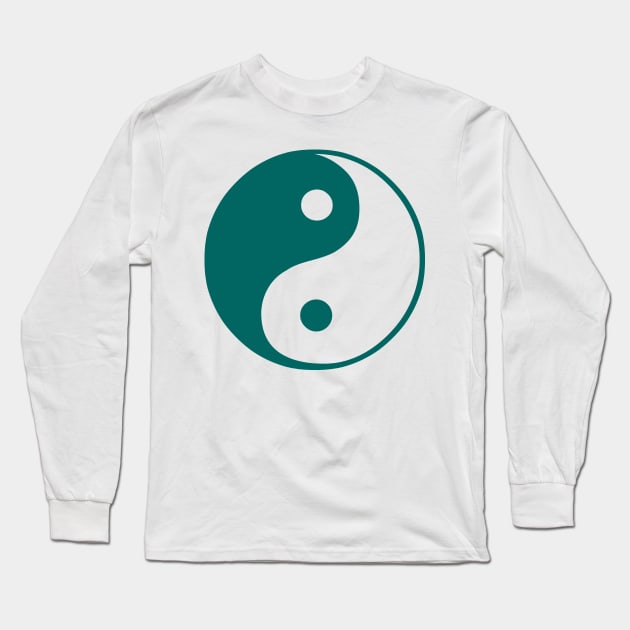 Teal yin yang design Long Sleeve T-Shirt by Made the Cut